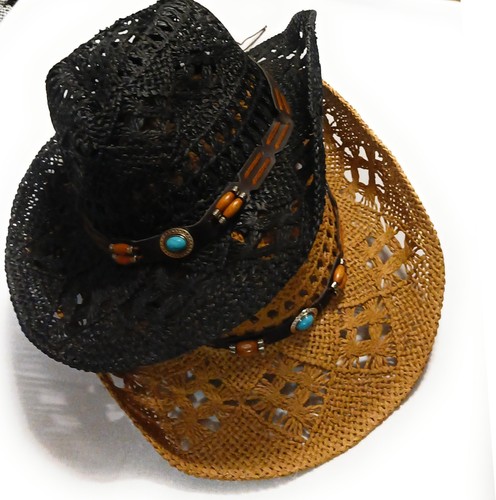 Real straw wire brim cowboy - wire,