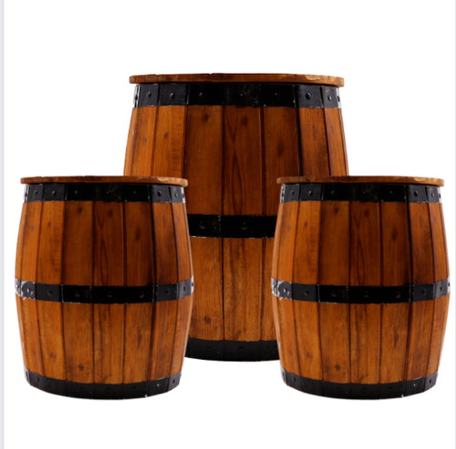 Barrel table and stools set - barrel,