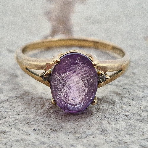 Vintage 9ct amethyst ring - vintage,