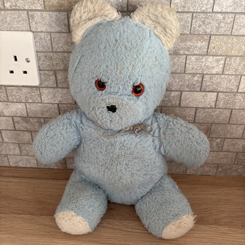 Vintage old blue teddy - vintage, 15"