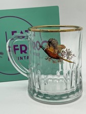 Vintage Pheasant Glass Mug with Gold Trim