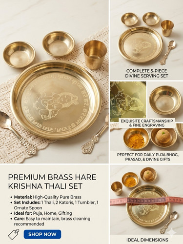 Engraved brass pooja - engraved,