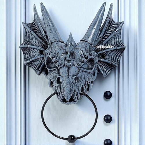 Dragon skull door knocker - dragon,