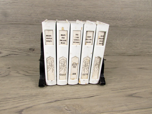 Vintage tin chef - chef-an-ette, books