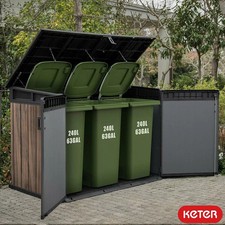 Keter Rosewood Horizon Horizontal 2020 Litre Storage Shed  1.9 x 1.1m