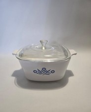 Vintage Pyrosil Ware Blue Cornflower- 2-1/2 Pint With Lid Netherland