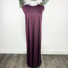 COS Womens Dress Size S Shift Maxi Pleat Minimalist Plum Purple Semi-Transparent