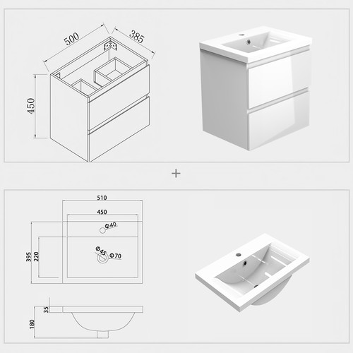 Bathroom vanity units and sink - units,