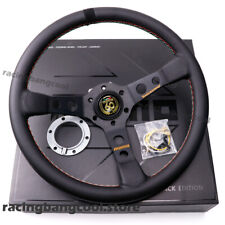 60th Anniversary MOMO Style 350mm/14inch Mid-Deep Leather Sport Steering Wheel