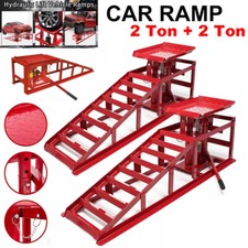 4 Ton Hydraulic Car Ramps 2x 2 Ton Heavy Duty Garage Auto Van Lift Jack Ramp