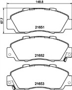 Brake pads set - pads, honda