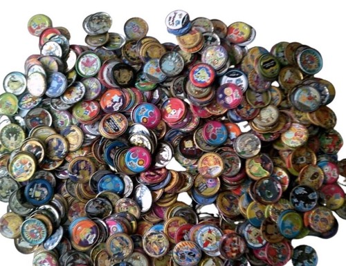 Assorted metal pogs - metal,