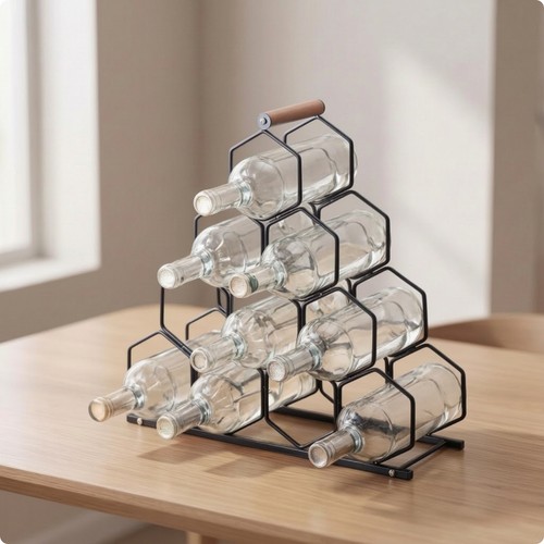 Wine rack with - wine, handle