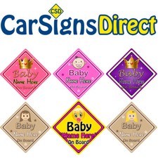 Baby On Board Car Sign - Girl