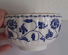 SPODE Fine Bone China Blue Colonel Blue & White Gilded Sugar Bowl