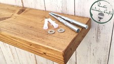 Solid wood floating Mantel Radiator shelf rustic with concealed Shelf Brackets