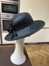 VINTAGE BERMONA MODEL BY JILL STAPLETON BLACK MOTHER OF THE BRIDE RACES HAT