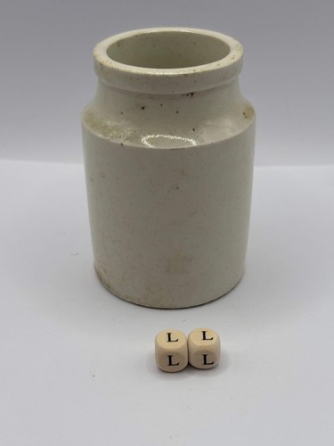 Old stoneware mustard jar - , (ll)