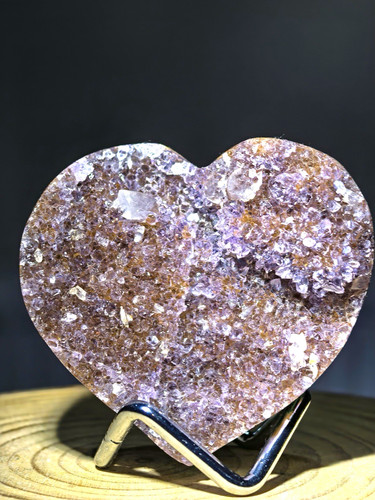 Natural amethyst geode heart - geode,