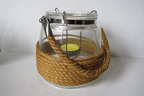 Glass jar tea light - light, holder