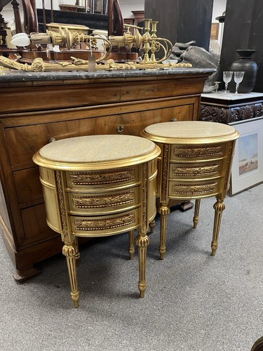 Pair oval french - oval, gilded