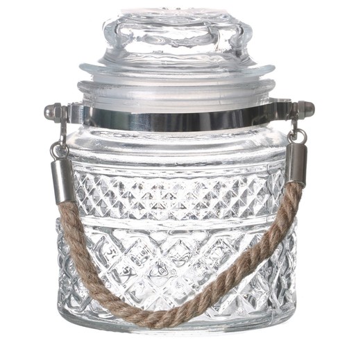 Glass storage jar with - glass,