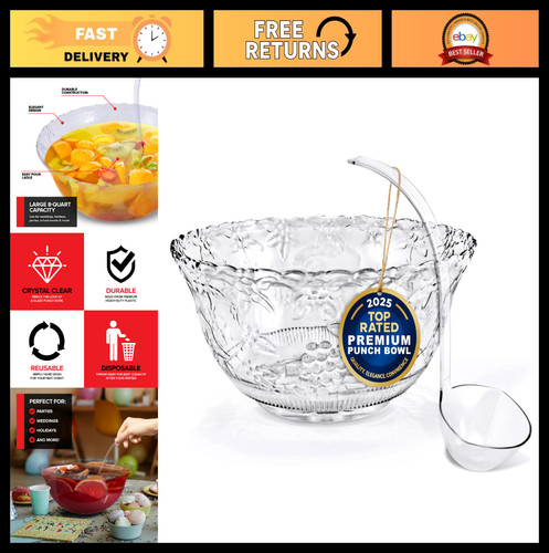 Premium plastic punch bowl - plastic,