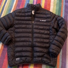 Lambretta Men's Puffer Jacket Size Large Black Full Zip Long Sleeve