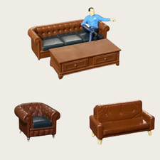 Diorama 1/64 Furniture Model Indoor Home Garage Sofa/Table Scene Props Model Toy