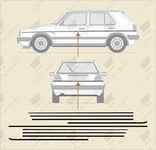 Fits VW Mk2 Golf GTI - 5dr Swage Line Stripe Decals - Vinyl Foil Stickers *NEW*