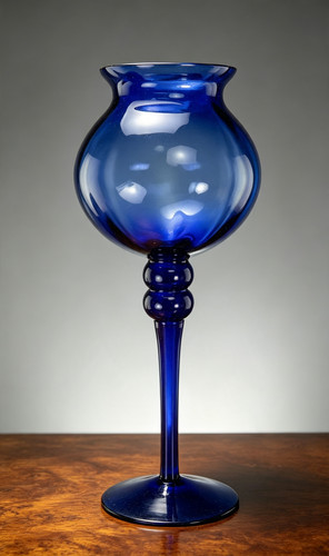 Hand blown cobalt blue - cobalt, tulip