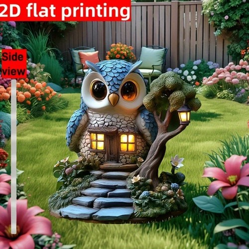 Garden owl statue tree house - -,