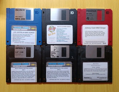 Vintage midi song files floppy - midi,