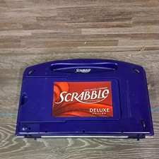 Scrabble Deluxe Edition Rotating Turntable Board Travel Case Missing 5 letters 