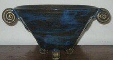 studio pottery lustre footed funky bowl