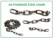 CHAIN STAINLESS STEEL GRADE A4 / 316 SIZES 2MM 3MM 4MM 5MM MARINE ST/ST CHAIN 