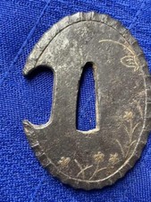 Tanto Tsuba Copper Inlay Edo