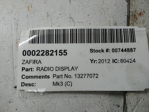 Vauxhall zafira radio - vauxhall,