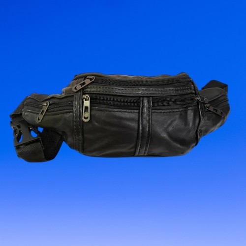 Black leather bum bag multi - leather,