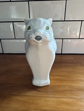 Carlton Ware White Freestanding Cat Jug / Tea Pot ( Lid Missing )