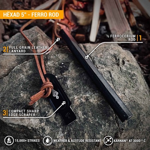 Hex flint steel ferro - flint,
