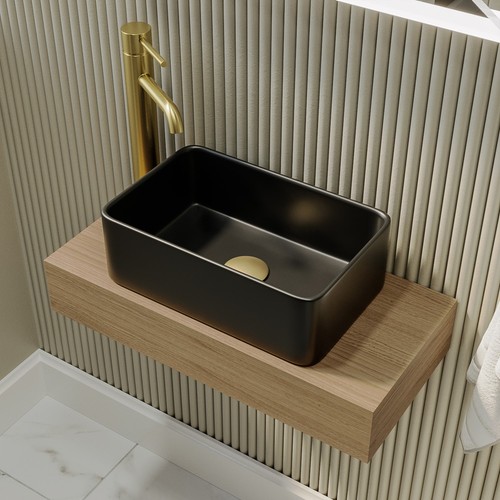 Matt black rectangular - black,