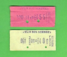 Felix Bus Services of Stanley Derbyshire - 2 x Setright Return Tickets - c.1980s