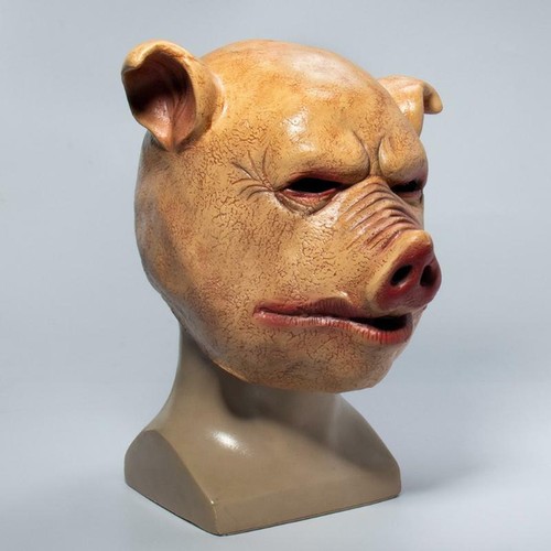 Scary halloween latex pig head - halloween,
