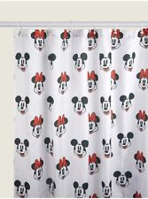 Disney Retro Mickey & Minnie Mouse Waterproof Shower Curtain  180 x 180cm New