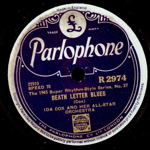Ida cox death - letter, /