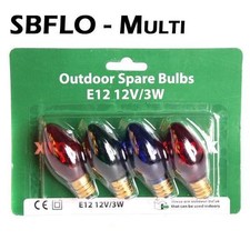 Spare Bulbs Garden Lights  - Pack of 4 Multi Coloured E12 12V/3W 30002