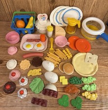 Vintage Lot Fisher Price Fun with Food Pretend Kitchen Replacement Parts 55pcs