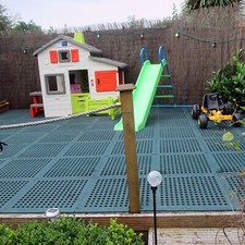 Playground Gym Garden Anti-Fatigue Swing Slide Safety Floor Mats Tiles Green