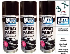 3 x Ax Black Matt Spray Paint